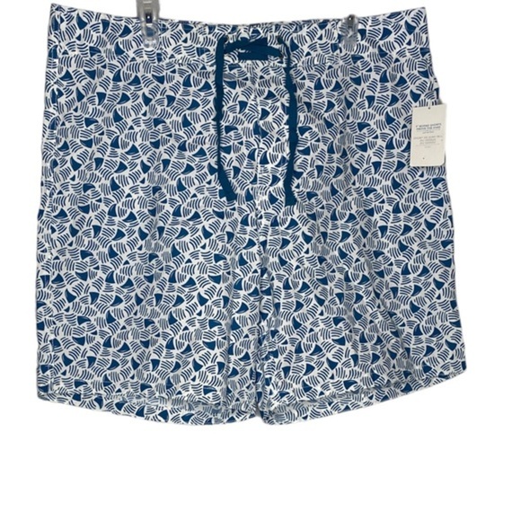 Old Navy Geometric Swim Trunks (Size:XL, Color:Cyan Blue/White) - Picture 1 of 3
